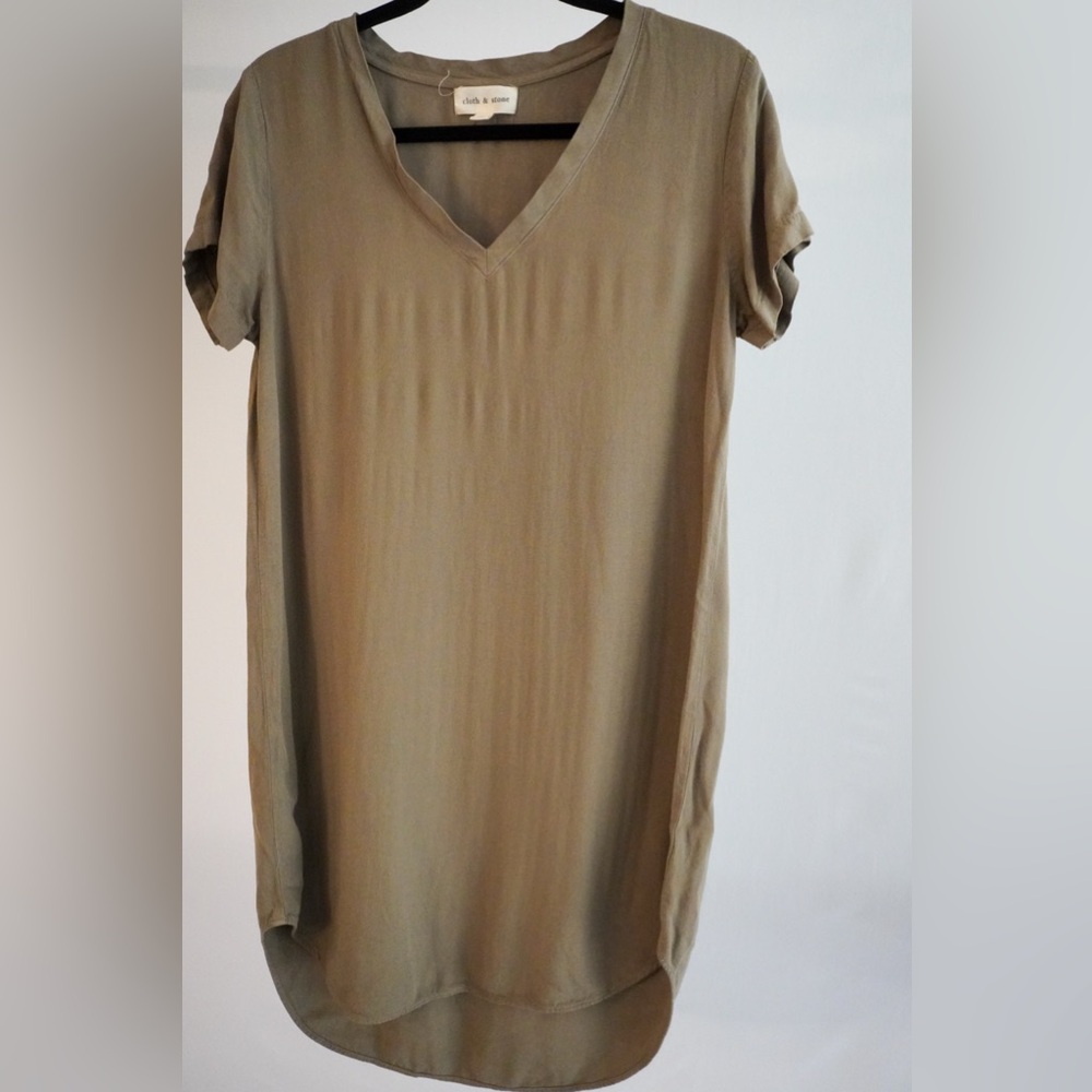 Cloth & Stone Green Cuffed Sleeve Mini Dress